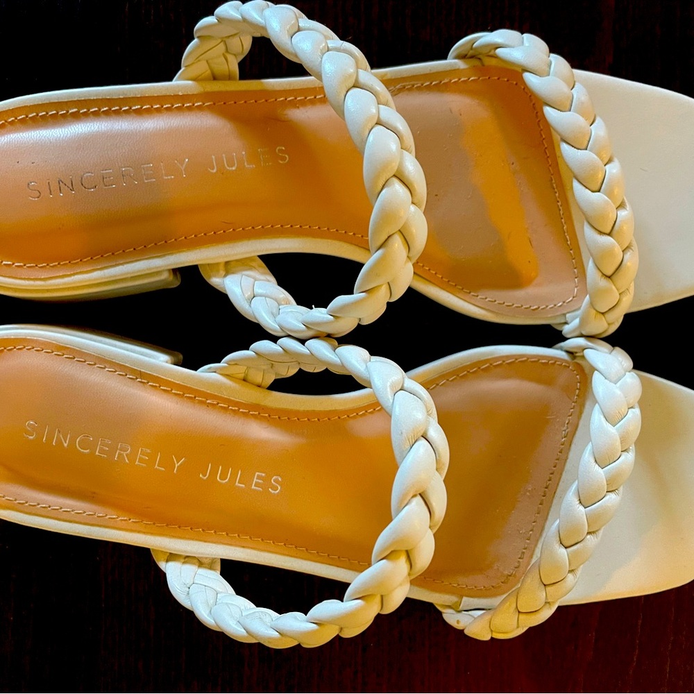 NEW Cream, Braided Sandal, 8